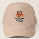 Retro Grandparents Day Best Grandpa By Par Golf Trucker Hat<br><div class="desc">Retro Best Grandpa By Par design you can customise for the recipient of this cute golf theme design. Perfect gift for Grandparents Day or grandfather's birthday. The text "GRANDPA" can be customised with any dad moniker by clicking the "Personalise" button.</div>