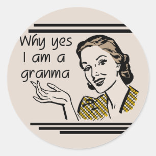 Retro Granma T-shirts and Gifts Classic Round Sticker
