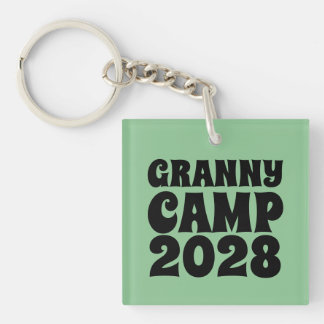 Retro Granny Camp Text Acrylic Key Ring