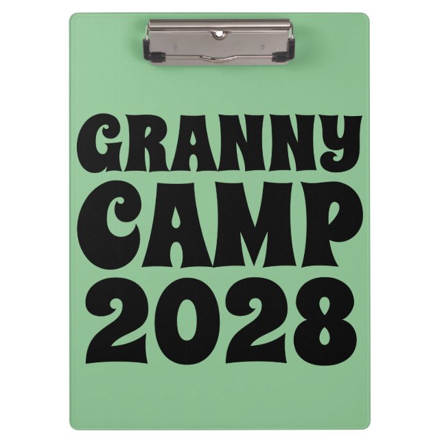 Retro Granny Camp Text  Clipboard (Front)