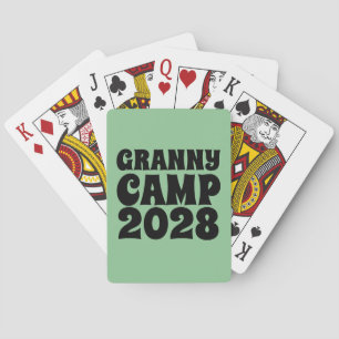 Retro Granny Camp Text Playing Cards