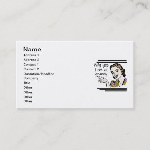 Retro Granny T-shirts and Gifts Business Card