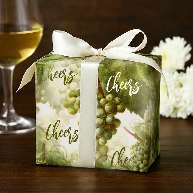 Retro Grape Pattern Wine Lovers  Wrapping Paper (Gift wrapping paper featuring a wine themed design with vintage grapes. Perfect for a wine lover)