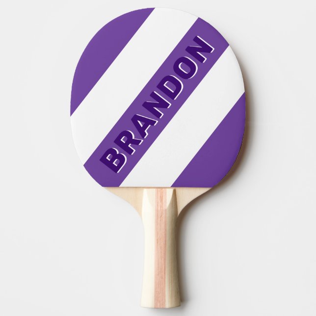 Retro Grapevine Grove Bold Stripes with Name Ping Pong Paddle (Front)