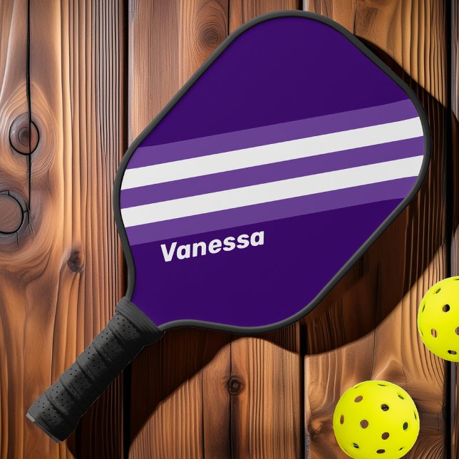 Retro Grapevine Grove Stripes with Name Pickleball Paddle (Creator Uploaded)