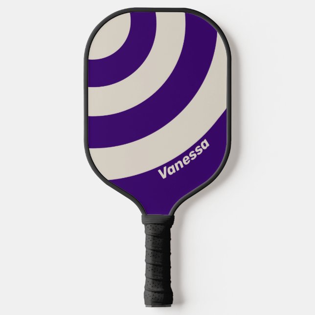 Retro Grapevine Three Circle Stripe with Name Pickleball Paddle (Front)