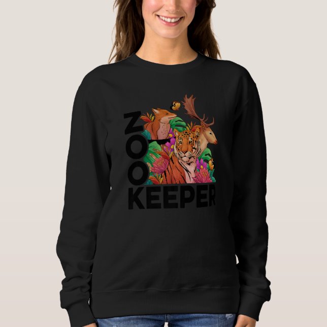 Retro Graphic Animal Keeper Zoo Keeper Animal Love Sweatshirt (Front)