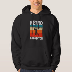 Retro Graphic Badminton Player Shuttlecock Player Hoodie
