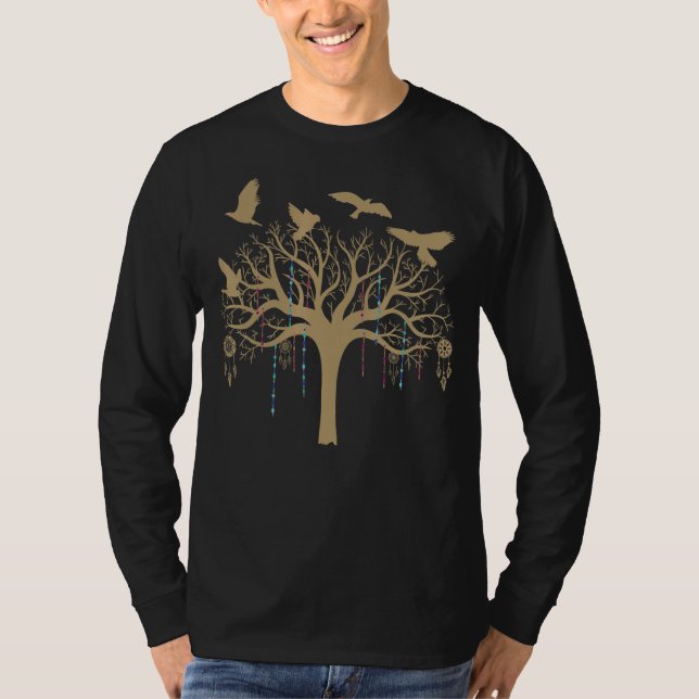 Retro Graphic Beadwork Beading Hand Stitching Artw T-Shirt (Front)