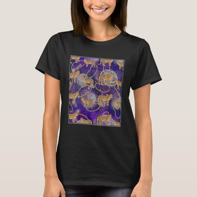 Retro Graphic Beadwork Beading Hand Stitching Artw T-Shirt (Front)