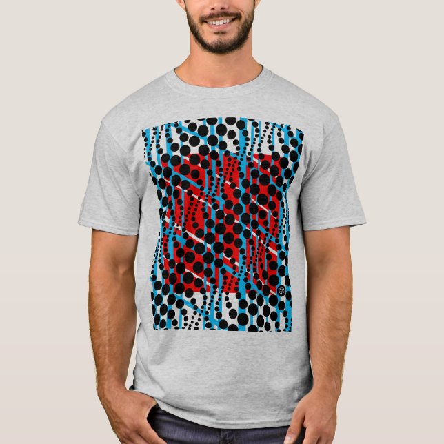 Retro Graphic Blue Red T-Shirt (Front)