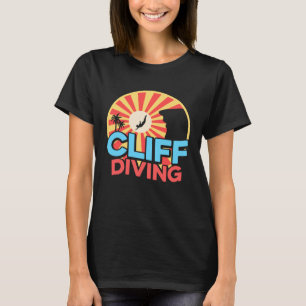 Retro Graphic Cliff Diver Cliff Diving Tombstoning T-Shirt