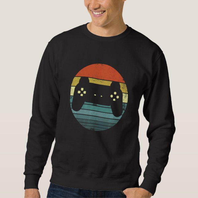 Retro Graphic Console Player Controller Video Game Sweatshirt (Front)