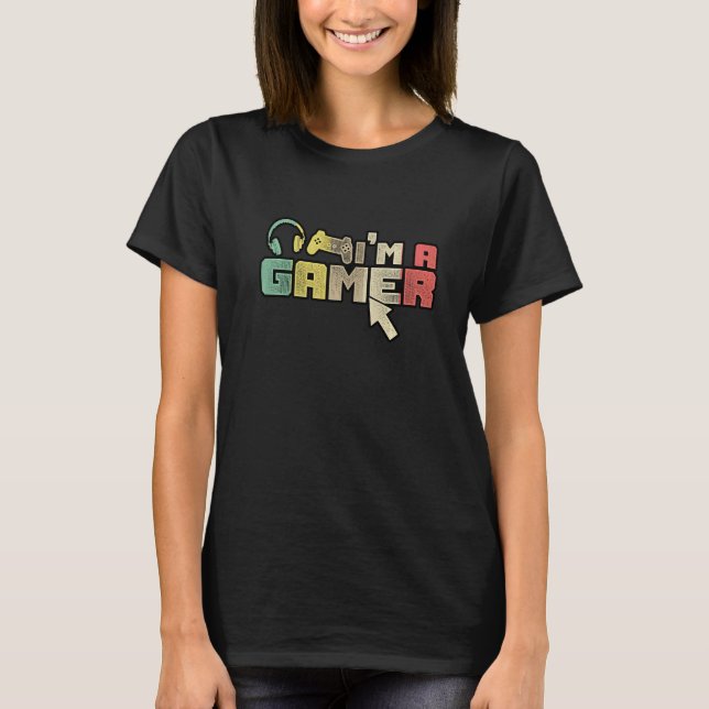 Retro Graphic Console Player Controller Video Game T-Shirt (Front)