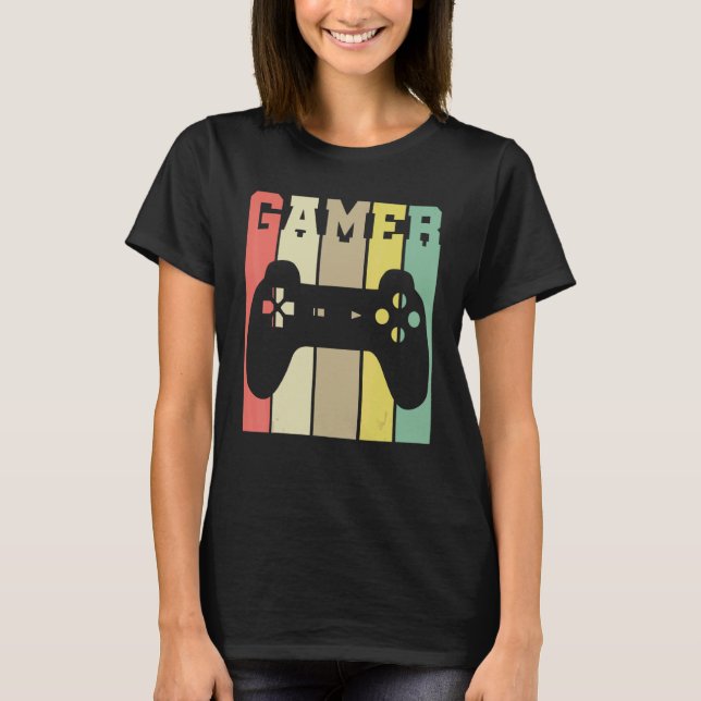 Retro Graphic Console Player Controller Video Game T-Shirt (Front)