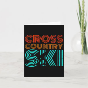 Retro Graphic Cross Country Skiing Winter Sports B Card