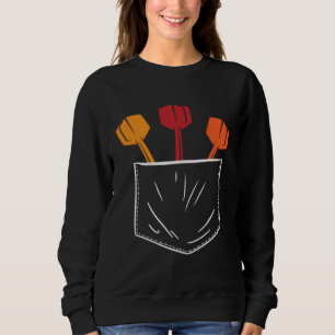 Retro Graphic Dart Player Darts Dartboard Bullseye Sweatshirt