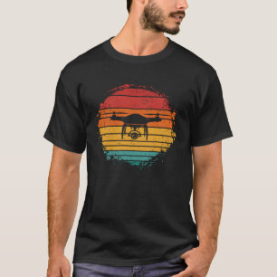 Retro Graphic Drone Flying Quadcopter Pilot RC Dro T-Shirt