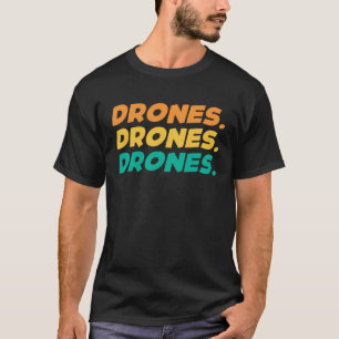 Retro Graphic Drone Flying Quadcopter Pilot RC Dro T-Shirt