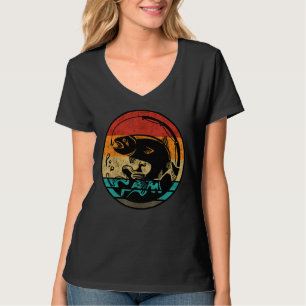 Retro Graphic Fishing Rod Ice Fisher Ice Fishing F T-Shirt