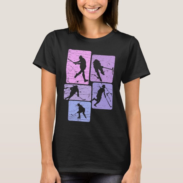 Retro Graphic Hockey Player Field Hockey Hockey St T-Shirt (Front)