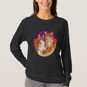 Retro Graphic Horse Lover Equestrian Rider Horses  T-Shirt