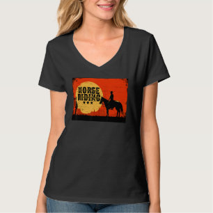 Retro Graphic Horse Lover Equestrian Rider Horses  T-Shirt