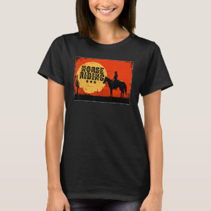 Retro Graphic Horse Lover Equestrian Rider Horses  T-Shirt