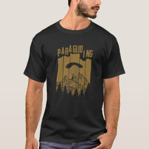 Retro Graphic Paragliding Paraglider Parachute Sky T-Shirt