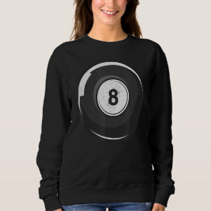 Retro Graphic Pool Billard Snooker Billard Cue 8 B Sweatshirt