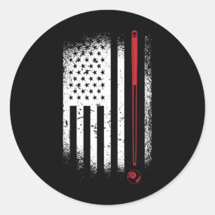 Retro Graphic Pool Billard Snooker Billard Cue 8-l Classic Round Sticker