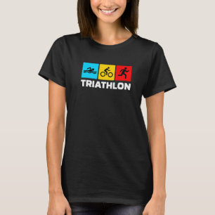 Retro Graphic Run Bike Swim Triathlon Triathlete S T-Shirt