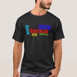 Retro Graphic Run Bike Swim Triathlon Triathlete S T-Shirt