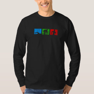 Retro Graphic Run Bike Swim Triathlon Triathlete S T-Shirt