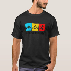 Retro Graphic Run Bike Swim Triathlon Triathlete S T-Shirt
