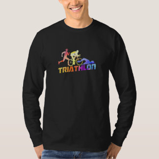 Retro Graphic Run Bike Swim Triathlon Triathlete S T-Shirt