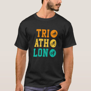 Retro Graphic Run Bike Swim Triathlon Triathlete S T-Shirt