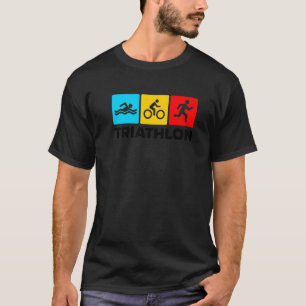 Retro Graphic Run Bike Swim Triathlon Triathlete S T-Shirt