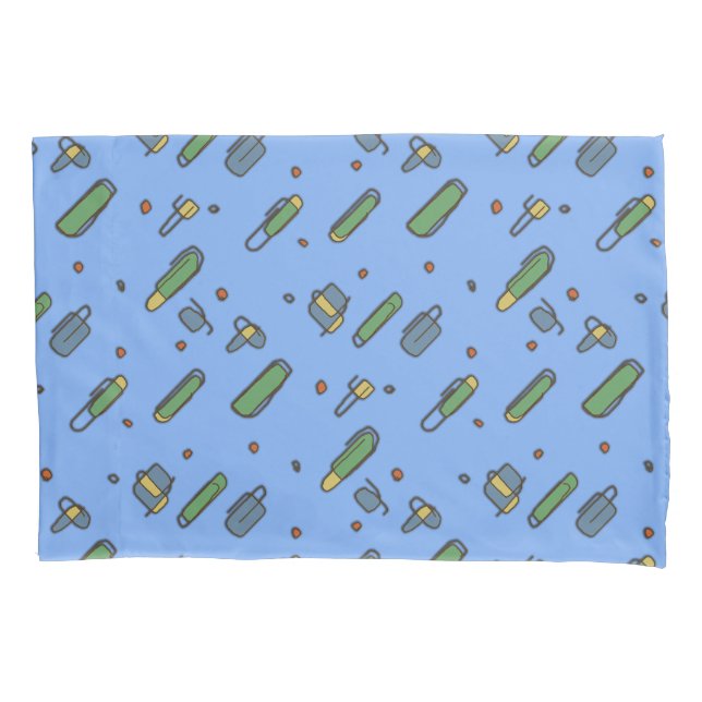 Retro Graphical Flying Clips Pattern on any Colour Pillowcase (Front)