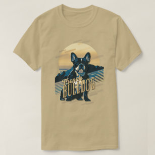 Retro Graphics French Bulldog Blue ID754 T-Shirt