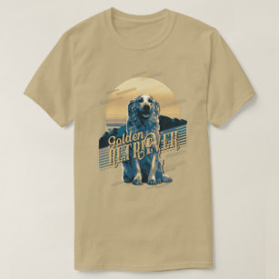 Retro Graphics Golden Retriever Blue ID754 T-Shirt