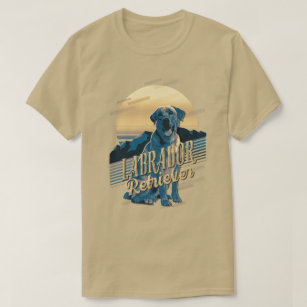 Retro Graphics Labrador Retriever Blue ID754 T-Shirt