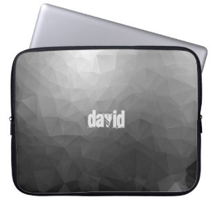 Retro Grayish Polygonal Pattern with Customisation Laptop Sleeve