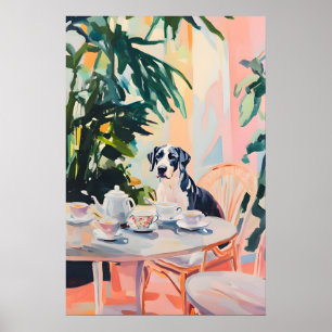 Retro Great Dane Poster, Great Dane Oil Painting Poster