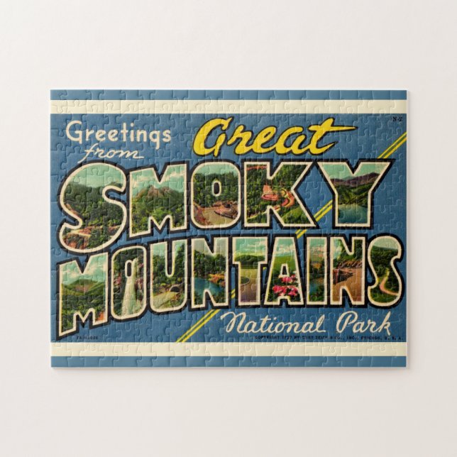 Retro Great Smoky Mountains Jigsaw Puzzle (Horizontal)