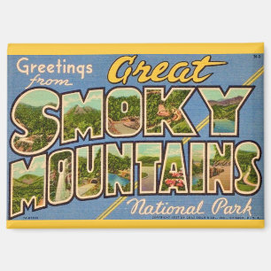 Retro Great Smoky Mountains Magnet
