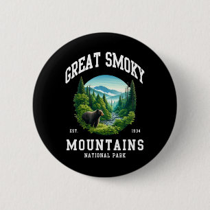 Retro Great Smoky Mountains National Park Men Wome 6 Cm Round Badge