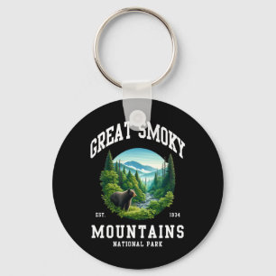 Retro Great Smoky Mountains National Park Men Wome Key Ring