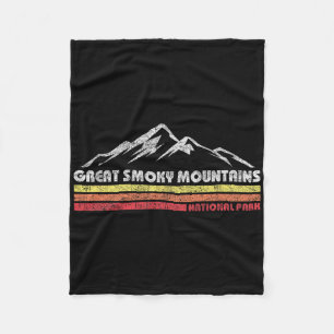 Retro Great Smoky Mountains National Park Mens Wom Fleece Blanket