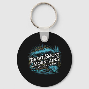 Retro Great Smoky Mountains National Park Mens Wom Key Ring
